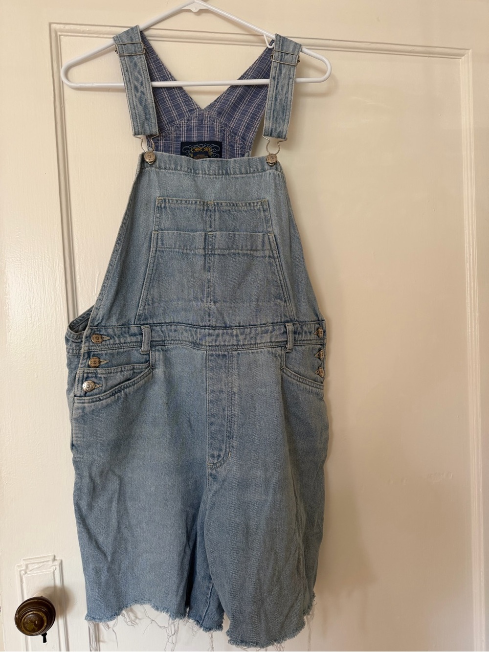 Cherokee Light Blue Denim Short Overalls for Women - Casual Summer Jeans